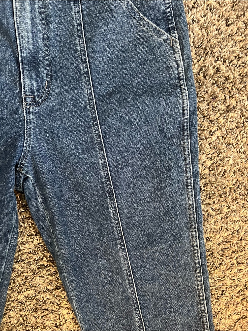 JCrew blue high-waisted straight-leg elastic stretch waist denim jeans comfort - Picture 3 of 7